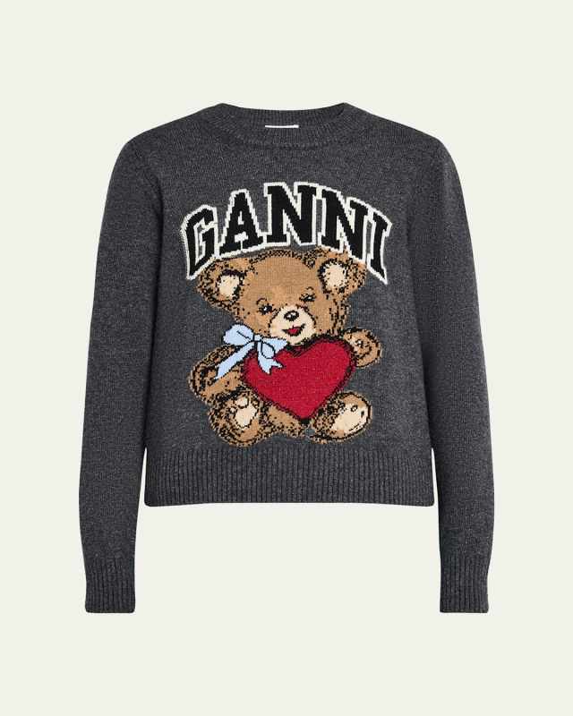 Wool Graphic Bear Crewneck Sweat